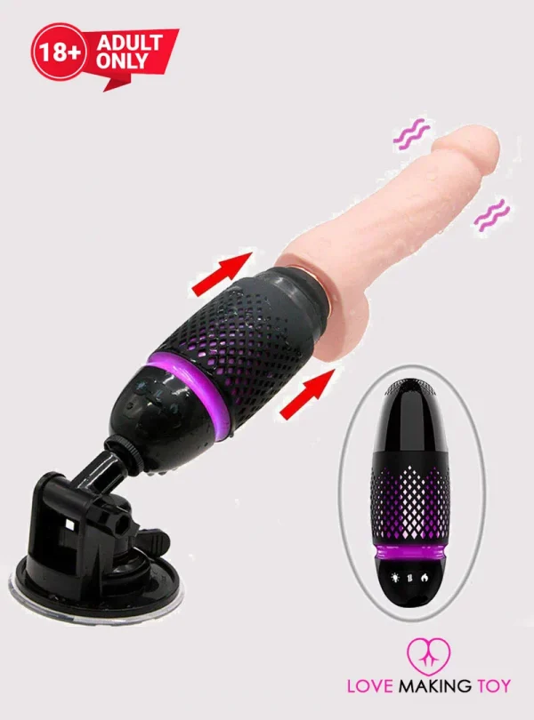 Hands Free Telescopic Realistic Dildo Toy With 7 Thrusting Modes & Vibration-lovemakingtoy