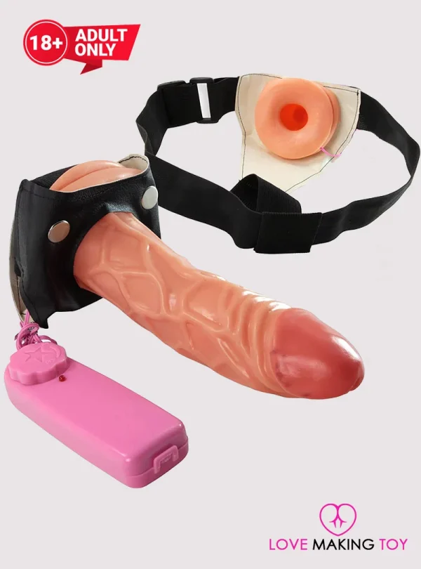 LeLuv Hollow Strap On Dildo With Vibration