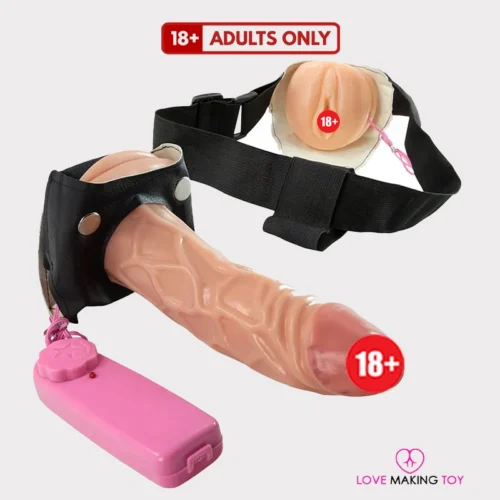 Vibrating strapon dildo with attached vagina – best strap on price in India