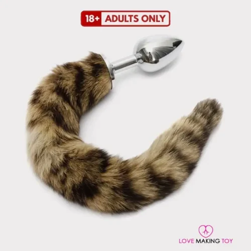 Fox Tail Brown Plated Metal Anal Plug SAD-013