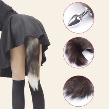 Fox Tail Brown Plated Metal Anal Plug-Lovemaking Toy- Description