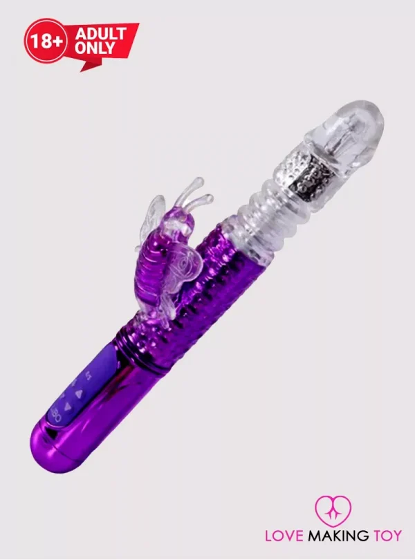 Butterfly Rabbit Vibrator Sex Toy With Rotation & Auto Thrusting | Vibrator For Women