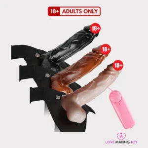 Strapon dildo with balls and multispeed vibration – dildo with strap