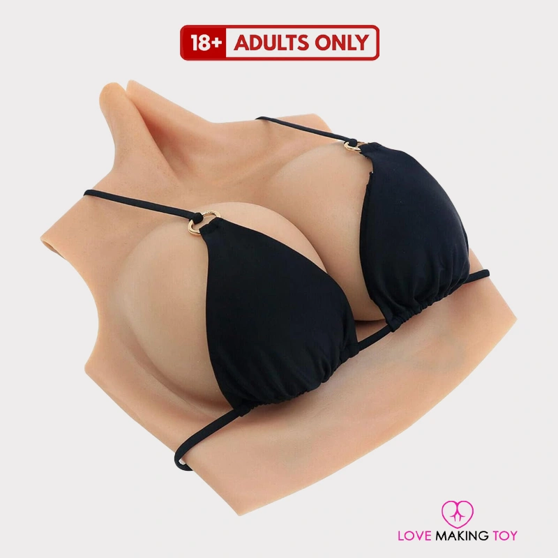 Silicone boobs bodysuit with huge fake boobs and silicone breast for crossdressers