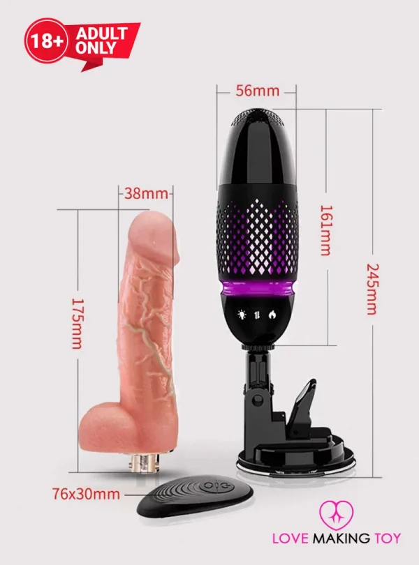 Hands Free Telescopic Realistic Dildo Toy With 7 Thrusting Modes & Vibration-3