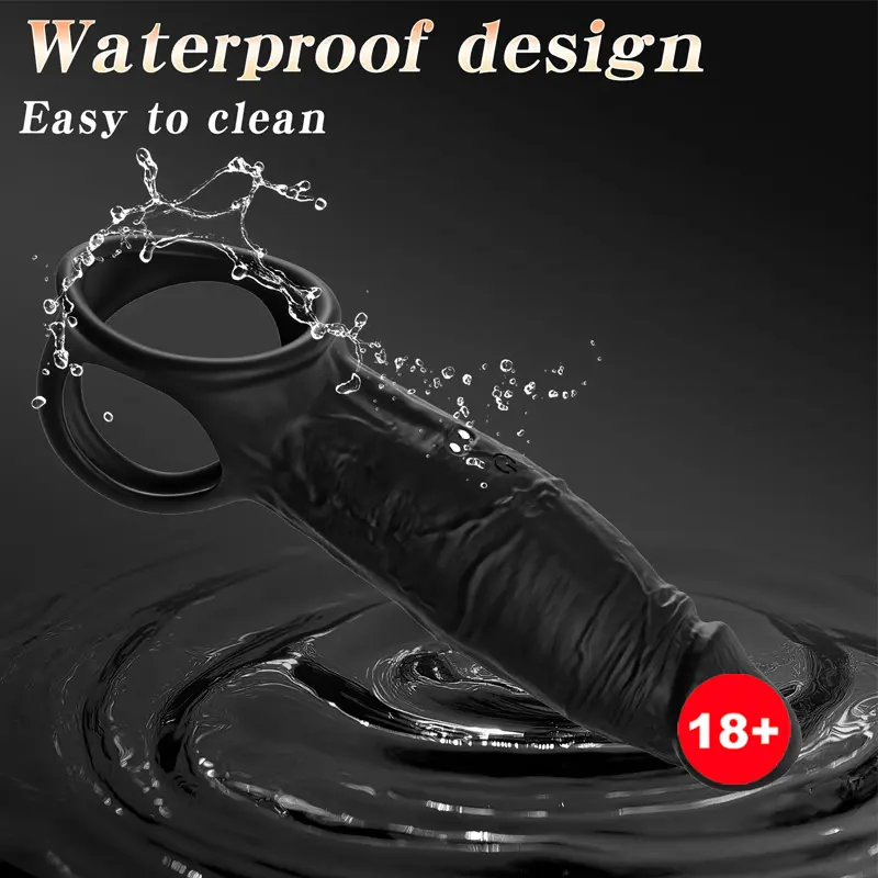 Penis Cover Sleeve – Extra Stimulation Black penis cover sleeve for enhanced sexual stimulation