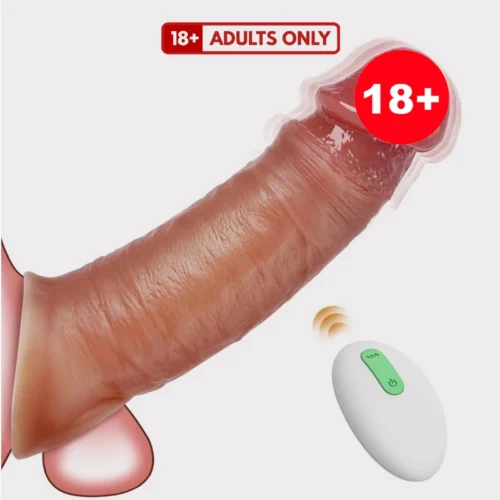 Wireless remote vibrating penis extender sleeve Remote control vibrating penis extender sleeve realistic design